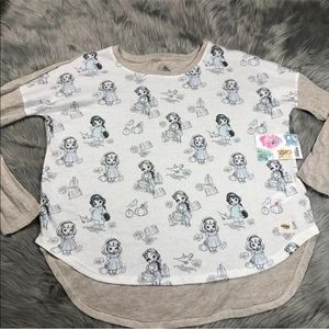 Disney Store Animators Knit Shirt Princess Doll Print Size Small